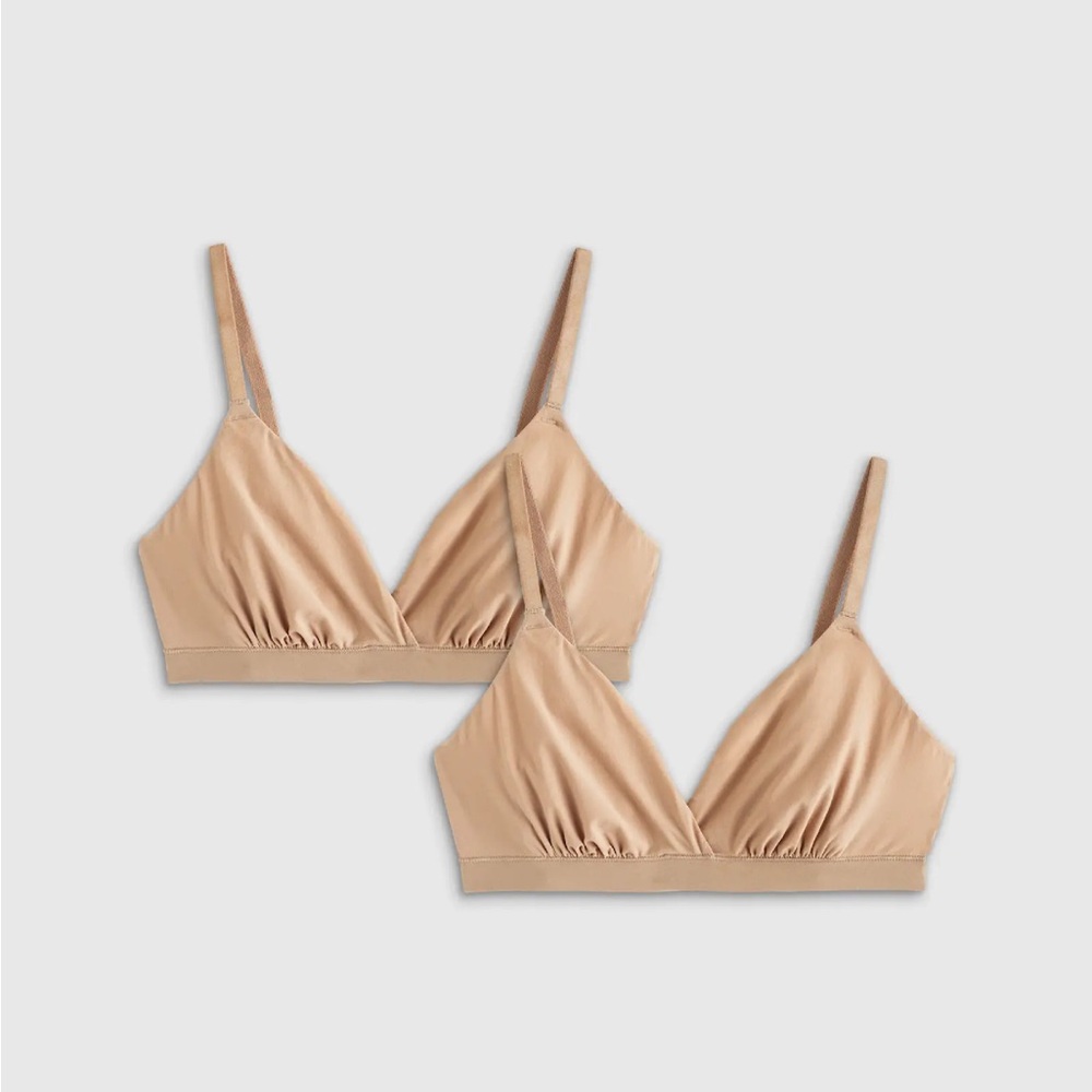 NEW! Quince Second Skin Crossover Bralette (2-pack)